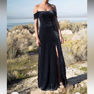 Jenny Yoo Issa Velvet Black Gown